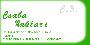 csaba maklari business card
