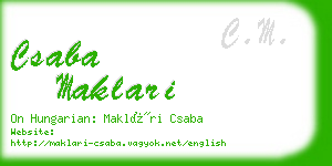 csaba maklari business card